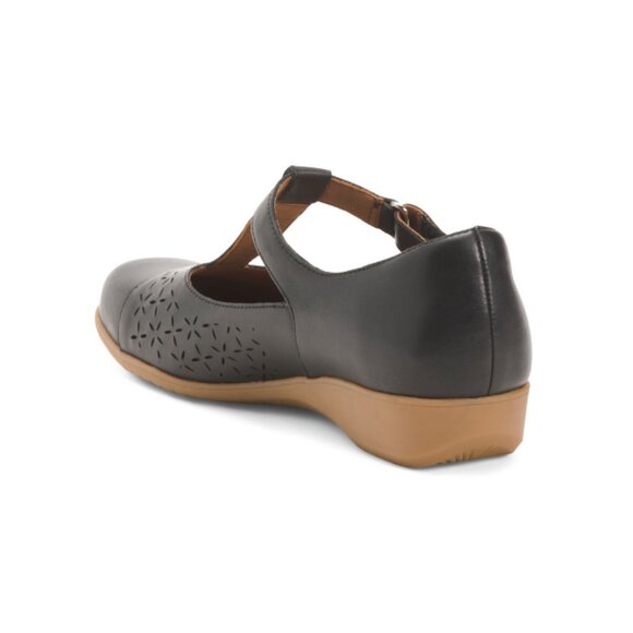 COBB HILL ROCKPORT Black Leather Rowen Comfort T-strap Shoes - Picture 2 of 2